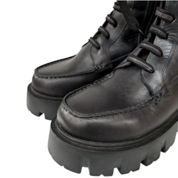 Free People Jones Lug Sole Lace-Up Boot Black Size 7.5 New - Picture 11 of 12